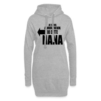je suis amoureux de cette nana - Sweat-shirt à capuche long Femme - gris chiné - Devant