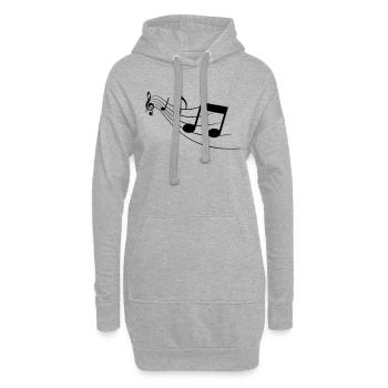 Music Notes - Hoodie-Kleid - Grau meliert - Vorne