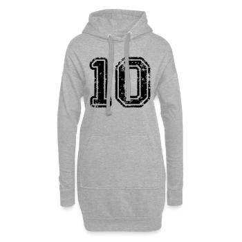 10 - Nummer - Hoodie-Kleid - Grau meliert - Vorne