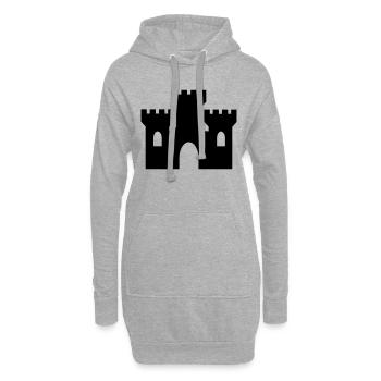 castle - Hoodie Dress - heather grey - Front