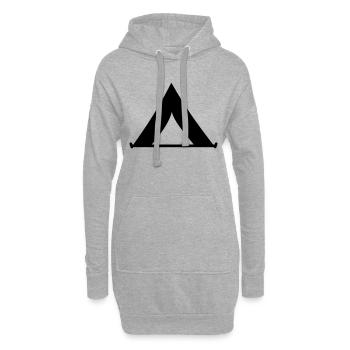 Tente - Sweat-shirt à capuche long Femme - gris chiné - Devant