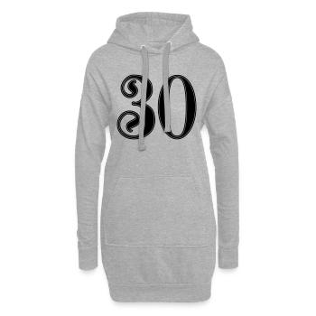 30 Jahre Jubiläum - Hoodie-Kleid - Grau meliert - Vorne