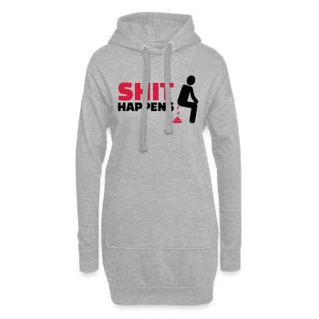 Shit happens - Hoodie-Kleid - Grau meliert - Vorne
