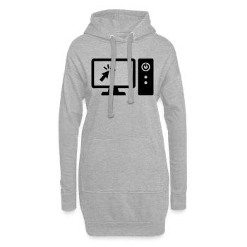 Computer - Hoodie-Kleid - Grau meliert - Vorne