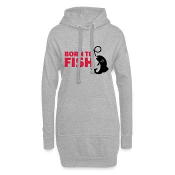 Born to Fish - Sweat-shirt à capuche long Femme - gris chiné - Devant