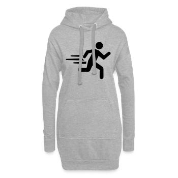 Courir - Sweat-shirt à capuche long Femme - gris chiné - Devant