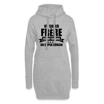 un super frère devient toujours un super cousin - Sweat-shirt à capuche long Femme - gris chiné - Devant