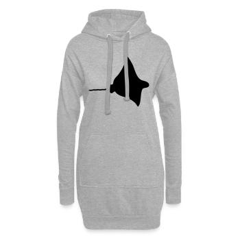 Rochen - Fisch - Hoodie-Kleid - Grau meliert - Vorne