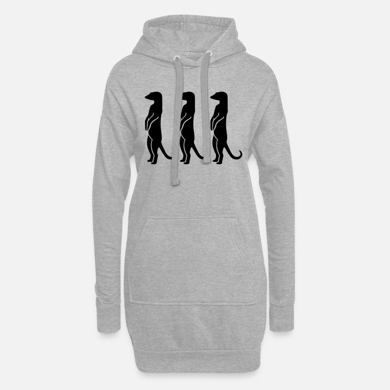Erdmännchen - Hoodie-Kleid - Grau meliert