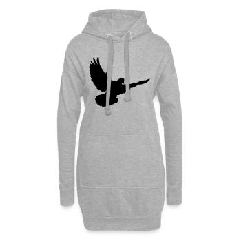 Pigeon - Sweat-shirt à capuche long Femme - gris chiné - Devant