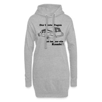 Der letzte Wagen ist immer ein Kombi - Hoodie-Kleid - Grau meliert - Vorne