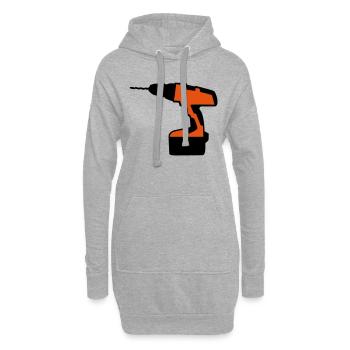 Tournevis rechargeable - Sweat-shirt à capuche long Femme - gris chiné - Devant