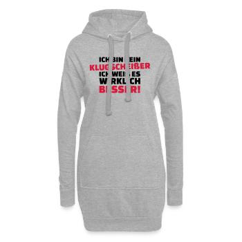 Klugscheißer - Hoodie-Kleid - Grau meliert - Vorne