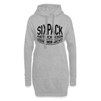 Sixpack Bier Bauch Muskel Body Builder Figur - Hoodie-Kleid - Grau meliert - Vorne