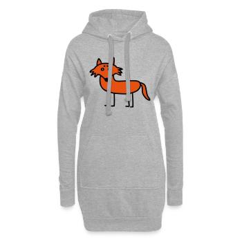 Fuchs - V2 - Hoodie-Kleid - Grau meliert - Vorne