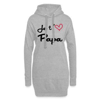 Je t'aime Papa / Naissance / Bébé / Fête des Pères - Hoodie-Kleid - Grau meliert - Vorne