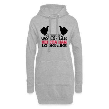 world class vegetarian - Hoodie Dress - heather grey - Front