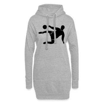 Fußball - Soccer - Hoodie-Kleid - Grau meliert - Vorne