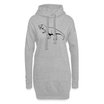 Saurier T-Rex Tyranosaurus Rex cool - Hoodie-Kleid - Grau meliert - Vorne