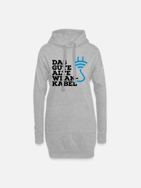 WLAN Kabel Computer Shirt - Hoodie-Kleid - Grau meliert