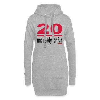 Geburstag Ready Fun Alter 20 Birthday Geschenkidee - Hoodie-Kleid - Grau meliert - Vorne