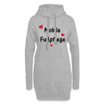 Mobile Fußpflege mit Herzen - Hoodie-Kleid - Grau meliert - Vorne