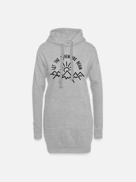 AD Let the Adventure Begin - Hoodie Dress - heather grey