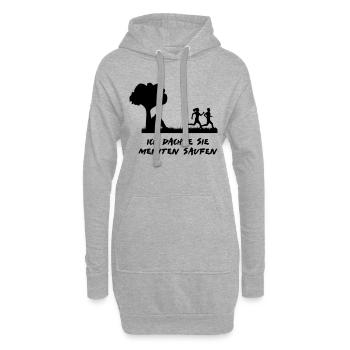ich dachte sie meinten saufen - Hoodie-Kleid - Grau meliert - Vorne