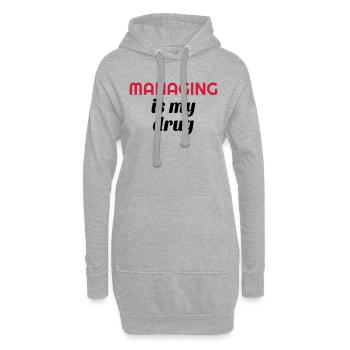Manager / Chef / Arbeit / Job - Hoodie-Kleid - Grau meliert - Vorne