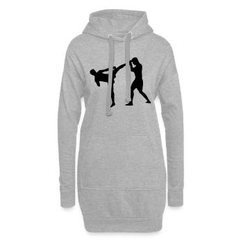 Kickboxing, Martial Arts - Sweat-shirt à capuche long Femme - gris chiné - Devant