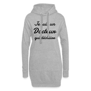 Arzt / Medizin / Ärztin / doctor - Hoodie-Kleid - Grau meliert - Vorne