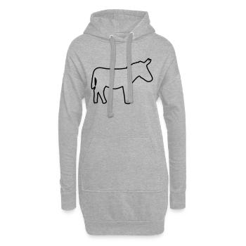 esel logo zeichnung - Hoodie-Kleid - Grau meliert - Vorne