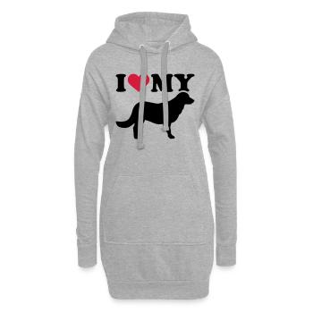 Flat Coated Retriever - Sweat-shirt à capuche long Femme - gris chiné - Devant