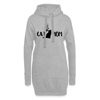 cat mom hearts - Hoodie-Kleid - Grau meliert - Vorne