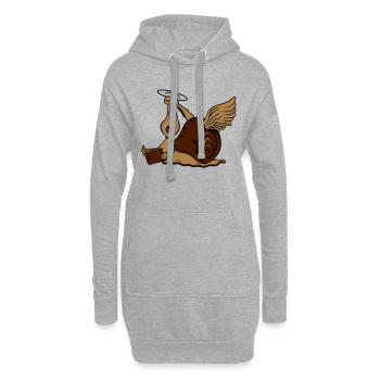Escargot drôle d'ange - Sweat-shirt à capuche long Femme - gris chiné - Devant