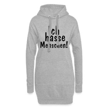 ich hasse menschen - Hoodie-Kleid - Grau meliert - Vorne