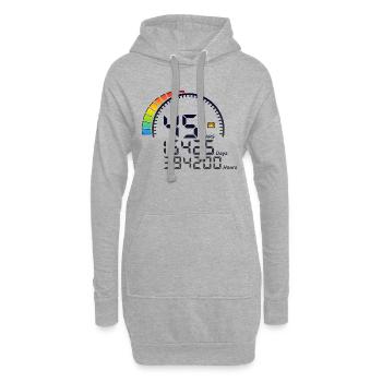 45 ans years compteur anniversaire days hours - Sweat-shirt à capuche long Femme - gris chiné - Devant