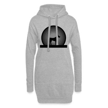 Chien chien - Sweat-shirt à capuche long Femme - gris chiné - Devant