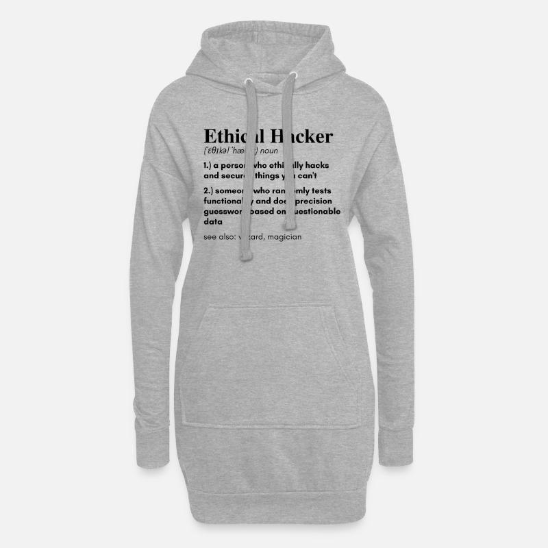 Ethical Hacker | Hacker Design - Hoodie-Kleid - Grau meliert