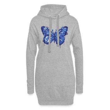 papillon encre animal art cool design - Sweat-shirt à capuche long Femme - gris chiné - Devant