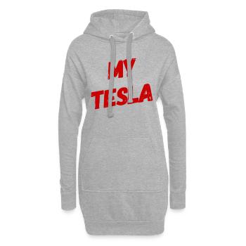 My Tesla - Hoodie-Kleid - Grau meliert - Vorne