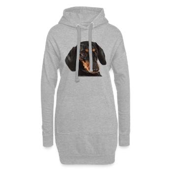 Dackel - Hoodie-Kleid - Grau meliert - Vorne