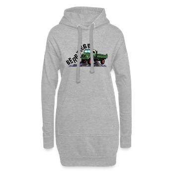 Bergziege - Unimog - Offroad - Oldtimer - Hoodie-Kleid - Grau meliert - Vorne
