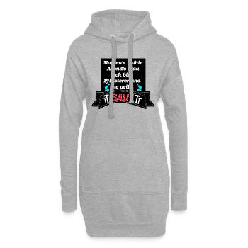 Morgens müde Abends Blau ich bin Plasterer - Hoodie-Kleid - Grau meliert - Vorne