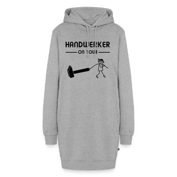 Handwerker On Tour - Mann Hammer Bauen - Hoodie-Kleid - Grau meliert - Vorne