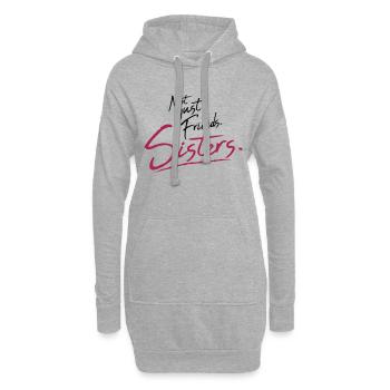 Text Sisters Friends - Hoodie-Kleid - Grau meliert - Vorne