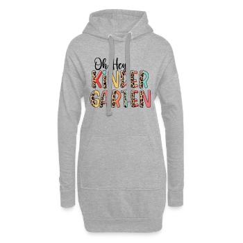 Imprimé léopard - Oh Hey KINDERGARTEN - Sweat-shirt à capuche long Femme - gris chiné - Devant