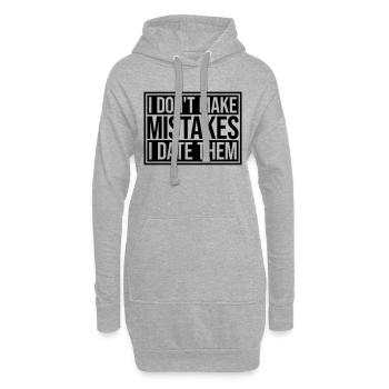 Date Mistakes Zitat Logo - Hoodie-Kleid - Grau meliert - Vorne