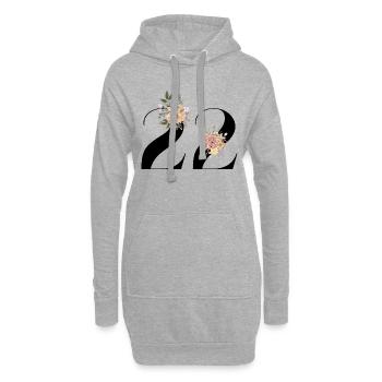 Blumen zum 22-jährigen Jubiläum (Geschenk von 22 Jahren) - Hoodie-Kleid - Grau meliert - Vorne