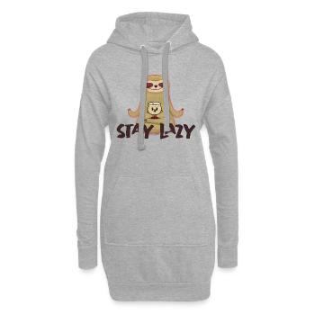 Stay Lazy - Faultier - Hoodie-Kleid - Grau meliert - Vorne